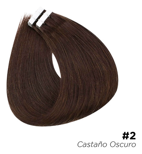 20 Extensiones Tape Premium Italiano 100% Natural Ondas 60cm