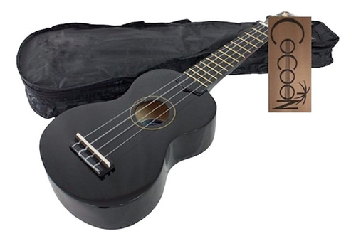 Cocoon Kubwbk Negro Ukelele Soprano Con Funda