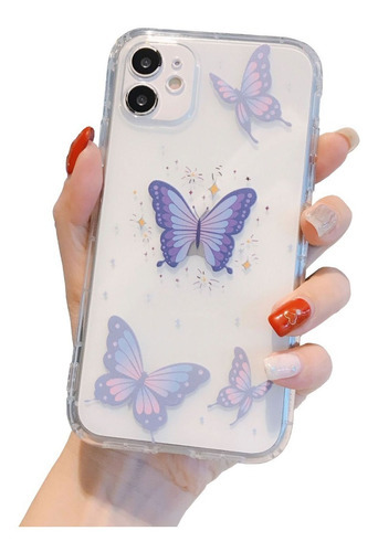 Funda Compatible iPhone X Xs Xr 11 12 Pro Max Tpu Mariposa Color Mariposas iPhone X/xs