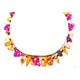 Collar Perla Naturales 10-21 Mm Dif. Colores Moda   41 Cm 