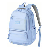 Mochila Escolar Iforu Antirrobo Backpack-02g Color Celeste Diseño Liso 30l
