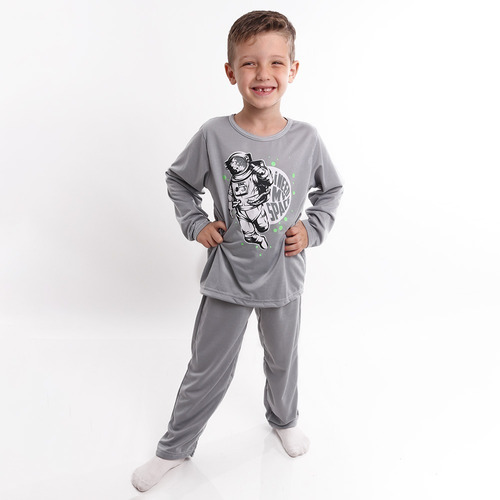 Roupa De Dormir Infantil Menino Conjunto De Pijama Br Escuro