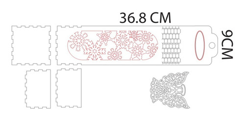 Vector Caja Vino Sidra Navidad Mdf 3mm