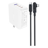 Cargador De Carga Rápida Pd100w Gan (3xusb-c + Usb-a) 2m Pro Color Blanco