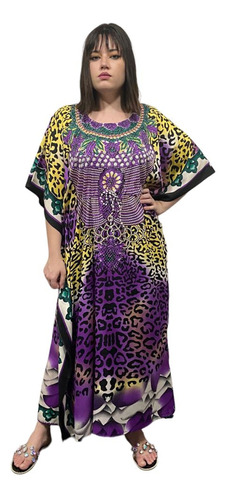 Kaftan Indiano/vestido Longo Linha Luxo Da India Mkl000006