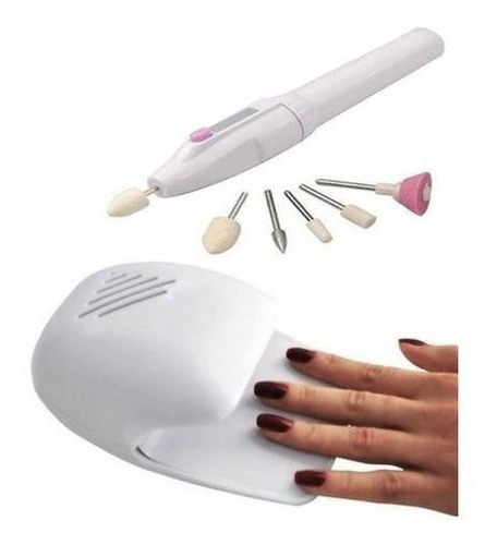 Secadora Uñas + Torno Uñas Kit Manicura Para Uñas Lampara 