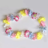 Combo Collar Hawaiano Led Luminoso X 10 Multicolor De Tela 
