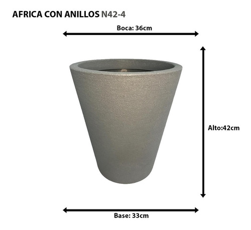 Maceta Africa Plástico Símil Piedra Rugosa N°42 Rayun