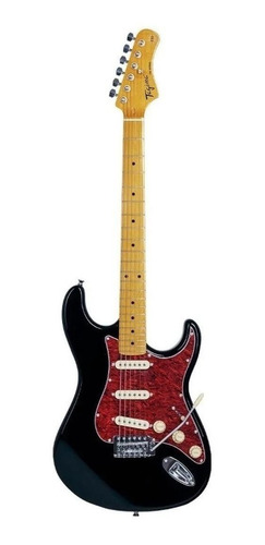 Guitarra Eléctrica Tagima Tw Series Tg-530 Stratocaster De Tilo Black Barniz Con Diapasón De Arce
