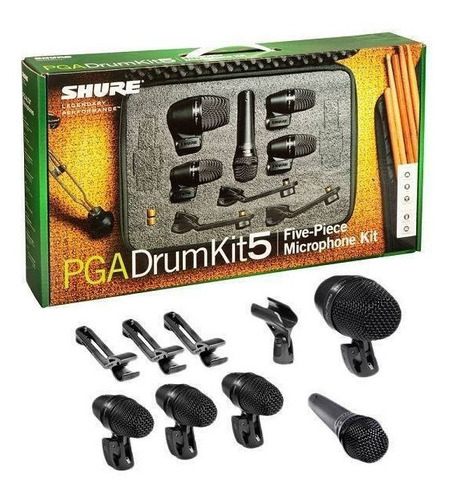 Shure Pgadrumkit5 Set 5 Microfonos Bateria Pga56/pga57/pga52