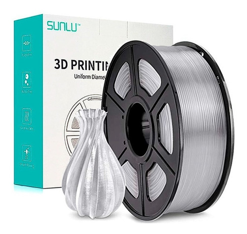 Rollo Filamento Pla Premium Transparente Impresion 3d Sunlu