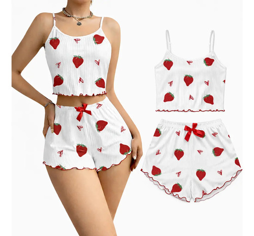Pijama Dividido Sexy Ropa Para Dormir Mujer Cómodo Elegante