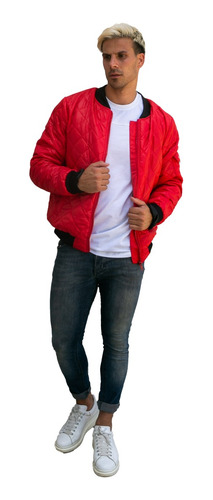 Campera Bomber Matelasé De Rombos Aviadora Abrigada