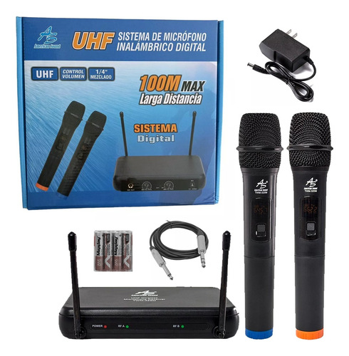 Microfono Inalambrico Doble Uhf Profesional American Sound