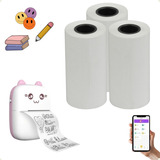 Kit De 3 Bobinas De Papel Adesivo Mini Impressora Gatinho