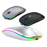 Mouse Raton Inalambrico Rgb Bluetooth Recargable Receptr Usb