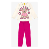 Conjunto Infantil Blusa Com Legging Rovi Kids Bege