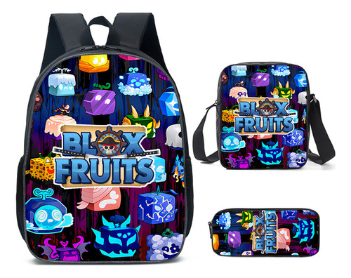 Estudiante Bolsa Escolar Fruta Cartoon Mochila 3 Pcs Set 4