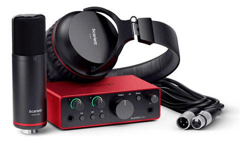 Pack De Grabación Focusrite Scarlett Solo Studio Pack 4ta Ge Color Rojo