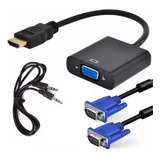 Adaptador Convertidor Hdmi A Vga + Cable Vga 5m + Audio 