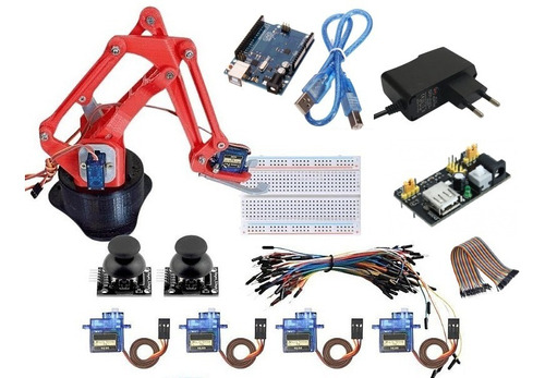 Kit Braço Robótico Completo Arduino Uno + Protoboad +jumpers