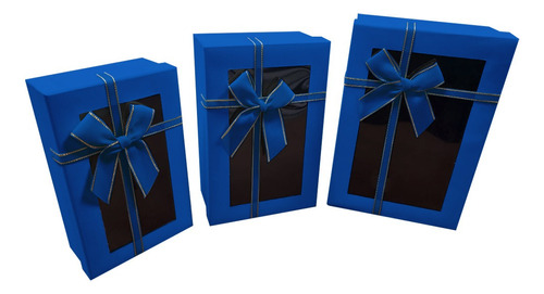 Caja Regalo Triple Ventana Rectangular Moño