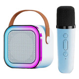 Parlante Mini Bluetooth Karaoke 1 Micrófono Portátil Led 