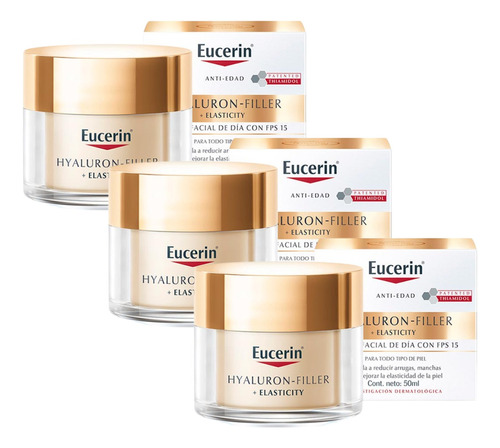 Combo X3 Eucerin Crema Hyaluron Filler+elasticity Fps15 50ml