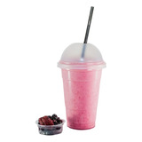 Vaso Frappe Descartable 600cc C/tapa Domo Cristal X 100 Un