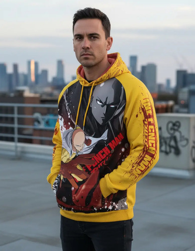 Sudadera Sublimada Hoodie One Punch Man Rompe Vientos