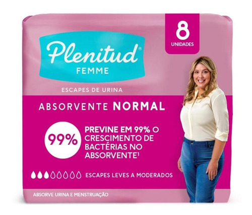 Absorvente Normal Plenitud Femme - 8 Unidades