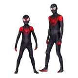 Traje Para Spiderman Miles Morales Cosplay Adultos Halloween A