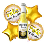 Kit 5 Globos Cerveza Corona Estrellas Feliz Cumpleaños