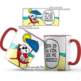 Mug Snoopy Pocillo Oreja E Interior Rojo 001