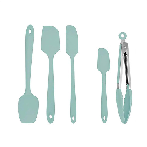 Kit Utensílios Silicone Espátula Pegador Confeitaria 5 Peças