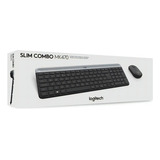 Teclado Logitech + Mouse Mk470 Wirelees Slim Usb Color Del Teclado Negro