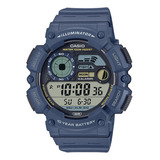 Reloj Casio Digital  Ws-1500h Datos Lunares Modo De Pesca Color De La Malla Azul