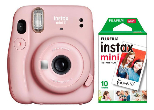 Kit Fuji Mini 11 Pink Camara + Pelicula Para Fotos 10
