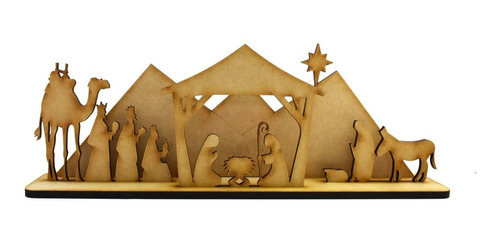 Nacimiento Decorativo 3d Mdf 3mm, 30 Cm De Largo