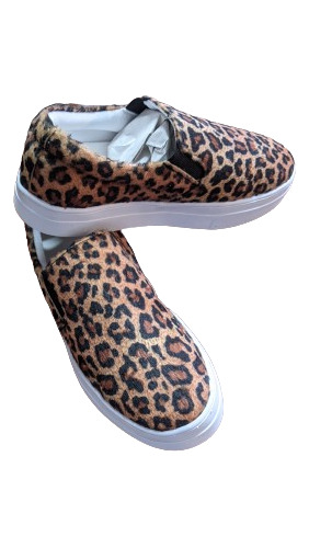 Sapato Slip On Feminino Animal Print