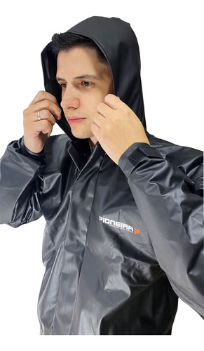 Capa De Chuva Motoqueiro Masculina Capuz Combate Pioneira