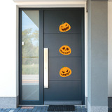 Adesivo Para Decoração Halloween Abóboras Porta Parede 3un