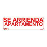 Aviso - Letrero 1/8 Octavo X 25 Und Se Arrienda Apartamento