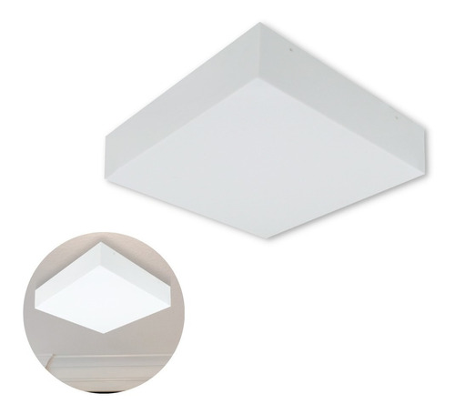 Plafon Luminária Acrílico Sobrepor 60 Cm Quadrado E27 Teto