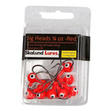 Anzuelos Jighead Skalund Cabezales 1/4 Oz Rojo, Paq. Con 8