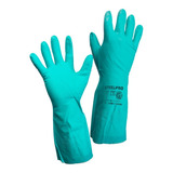 Guantes De Nitrilo Verde Flocado Steelpro