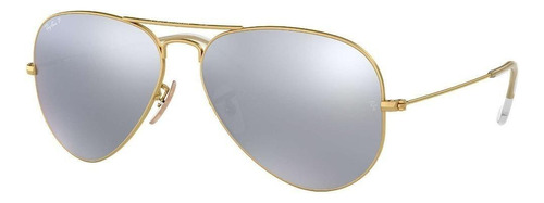 Ray Ban Rb3025 112/w3 Aviador Polarizado Plata Espejo Dorado