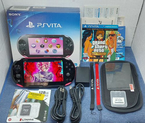 Psp Slim Color Pink Black 128gb Perfectas Condiciones