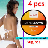 Crema Bronceadora Ouhoe Shine Brown, 50 G, Paquete De 4