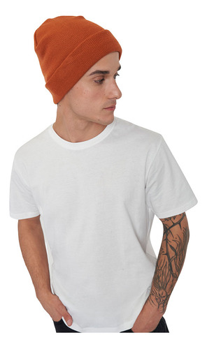 Gorro Lana Liso Color Terracota Corona